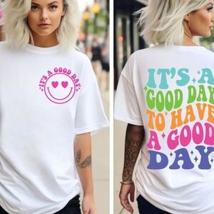 "It's A Good Day" Graphic Tee - Multicolor Print